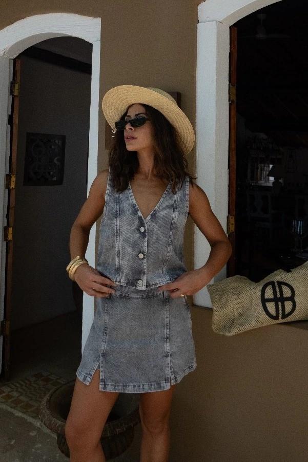 Colete Jeans Black Feminino