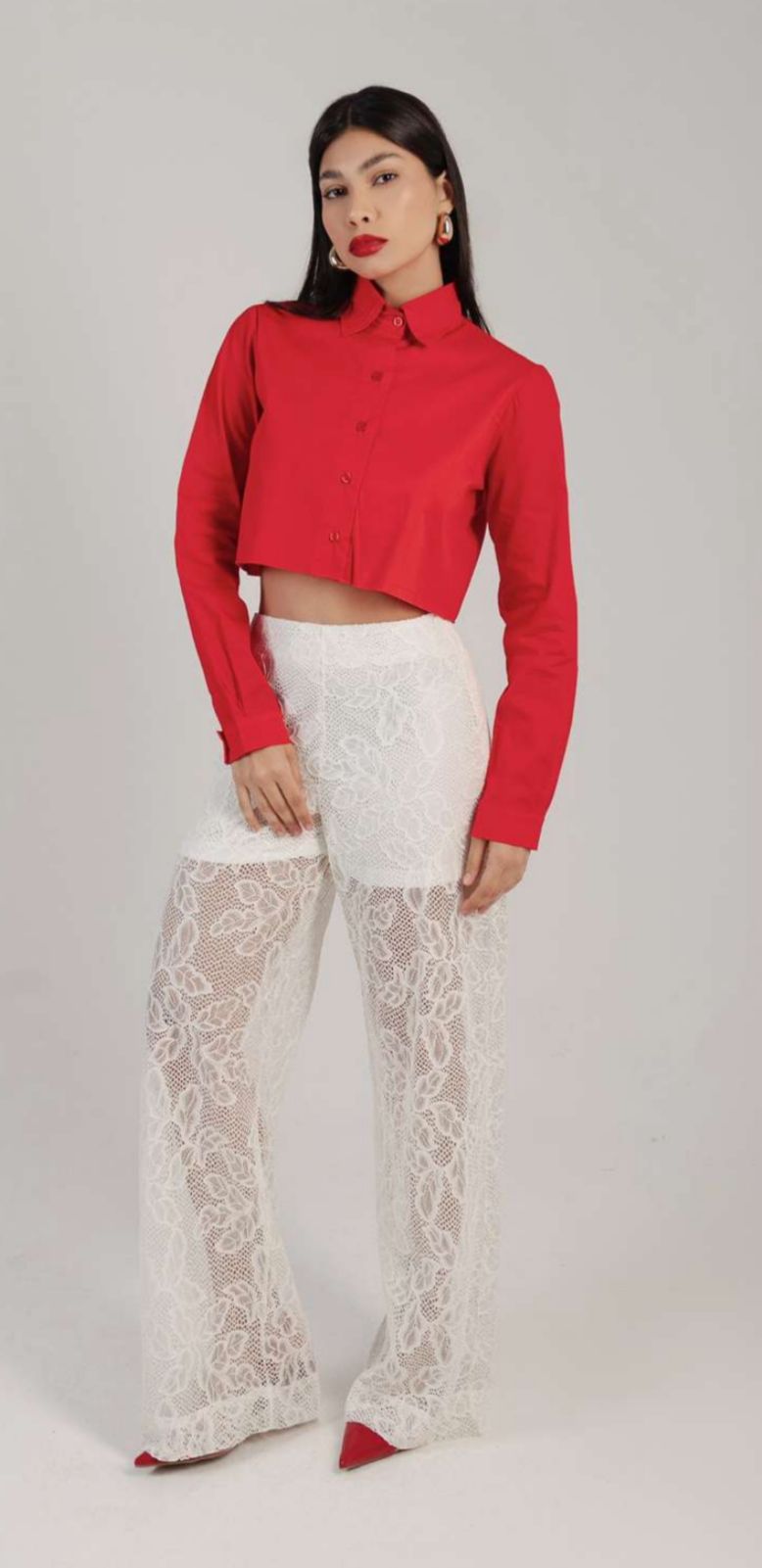 Camisa Social Cropped Manu Feminina