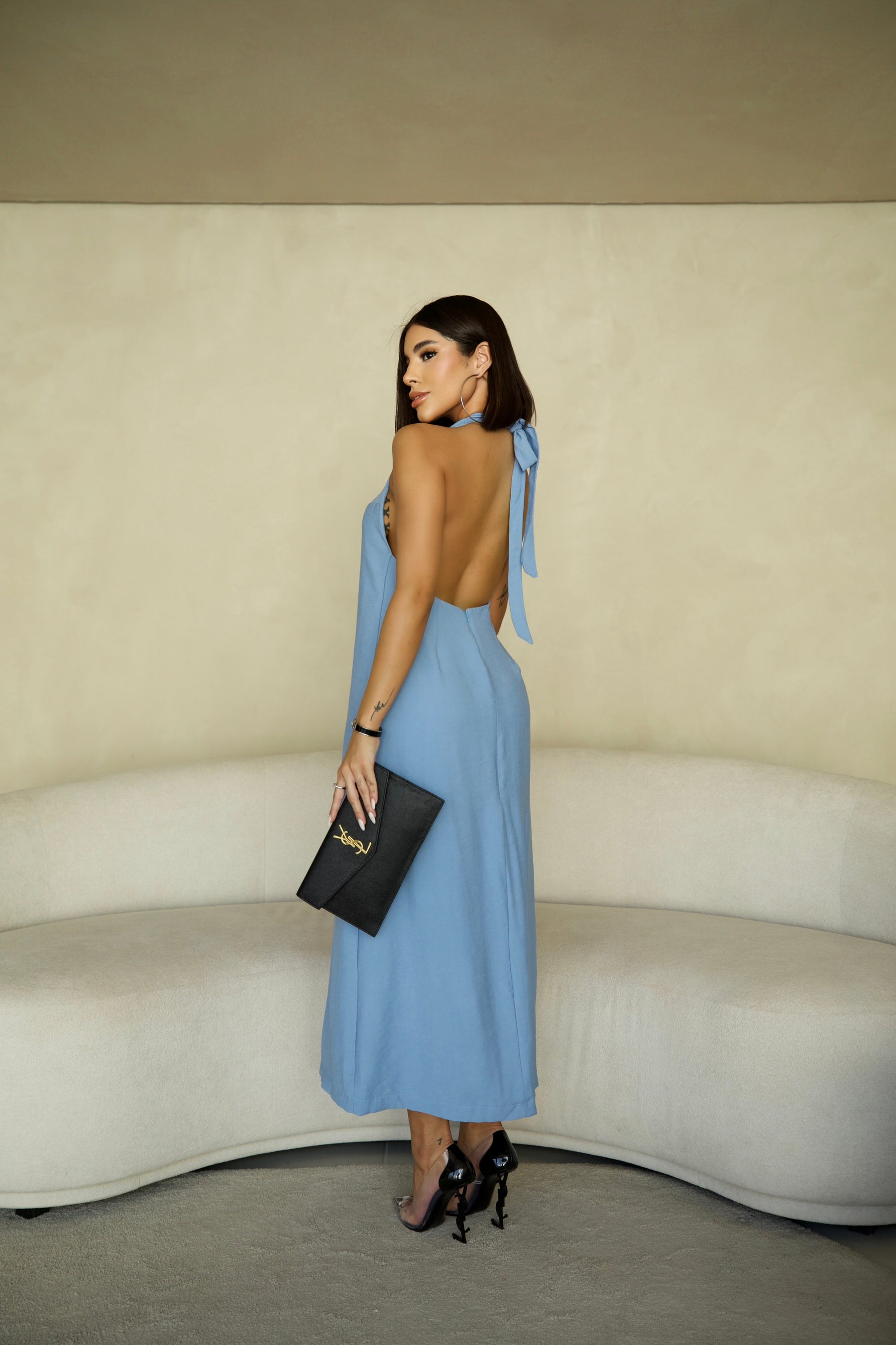 Vestido Alfaiataria Longo Costa Nua- Feminino