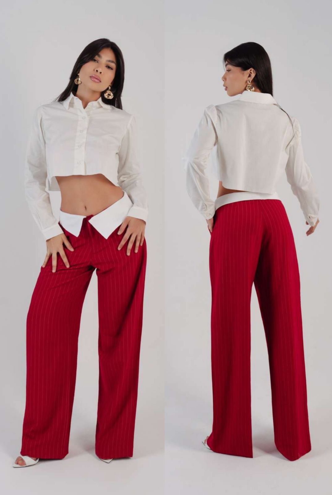 Camisa Social Cropped Manu Feminina