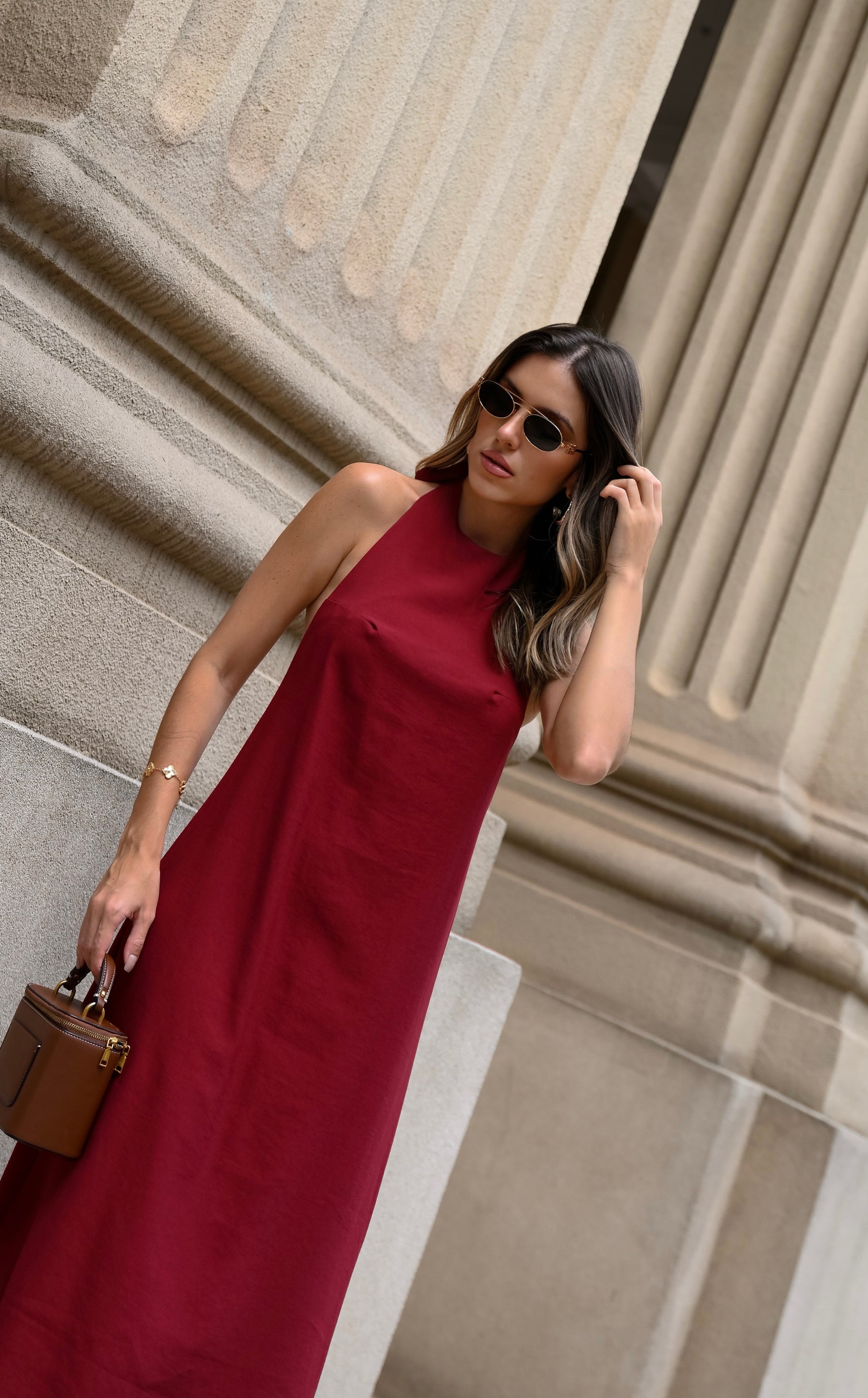 Vestido Alfaiataria Longo Costa Nua- Feminino
