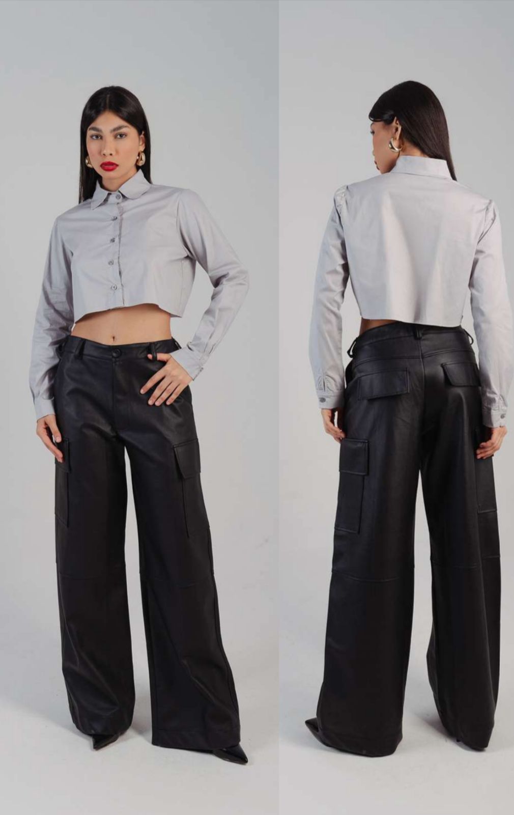 Camisa Social Cropped Manu Feminina