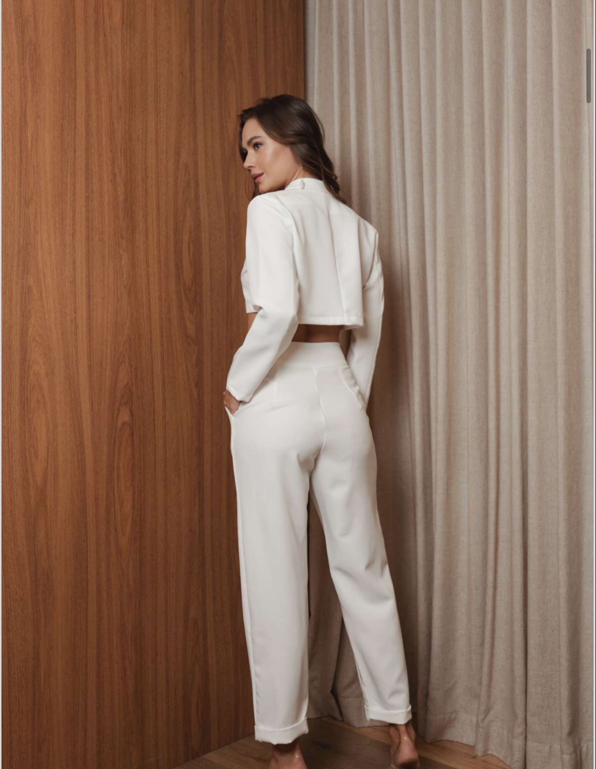 Cropped Blazer Alfaiataria Luiza Feminina