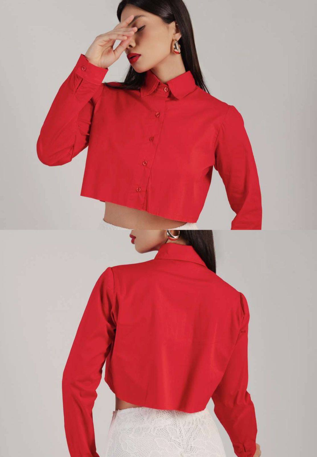   Camisa Social  Cropped Manu Feminina