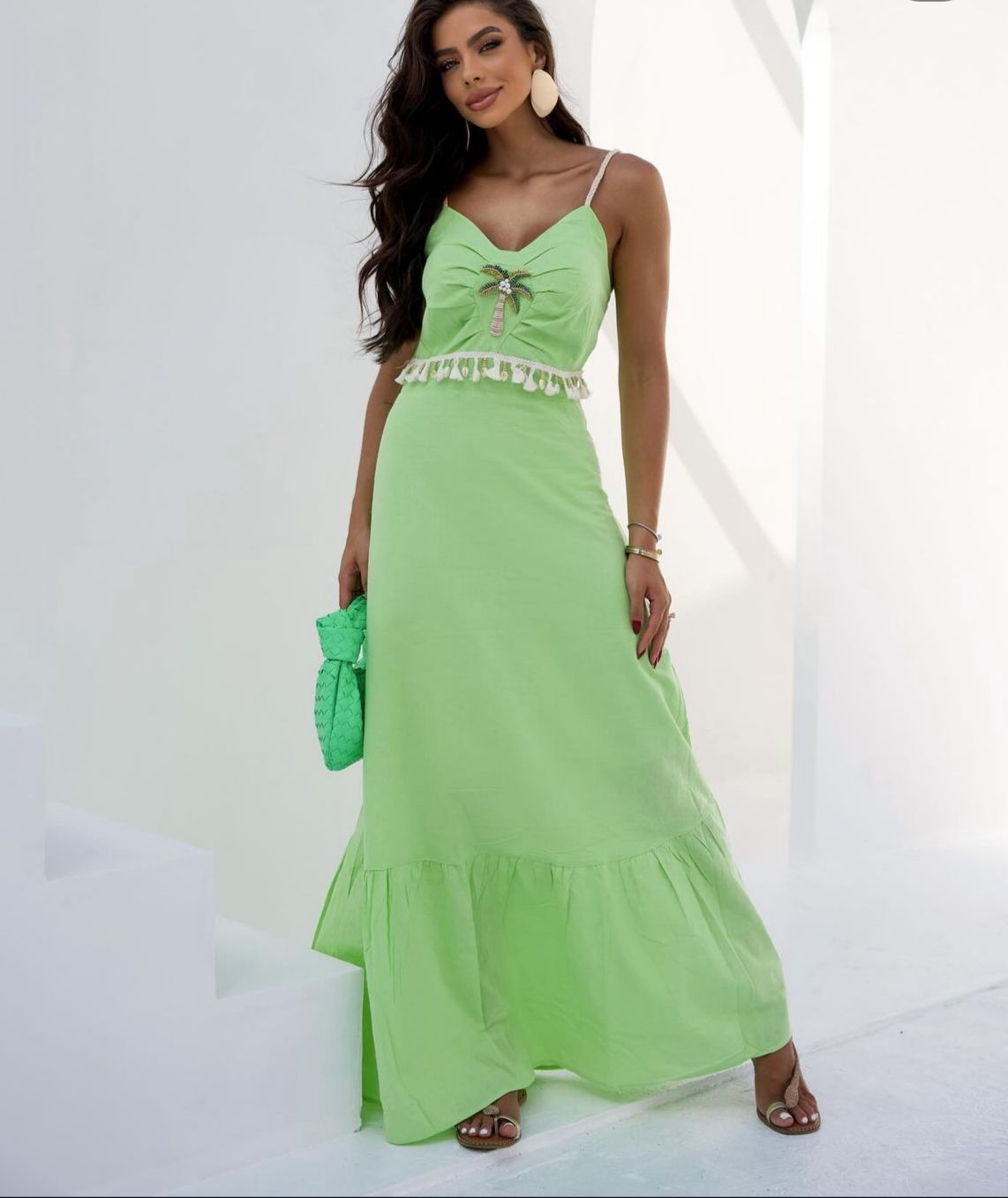 Vestido Longo Em Linho Cocal Feminino
