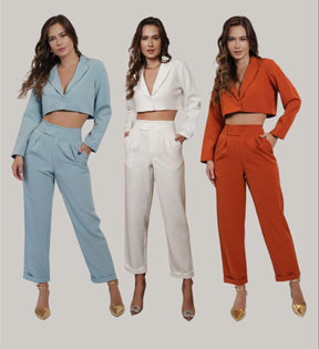 Cropped Blazer Alfaiataria Luiza Feminina
