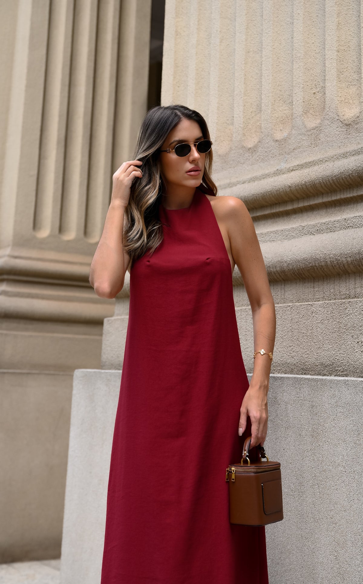 Vestido Alfaiataria Longo Costa Nua- Feminino
