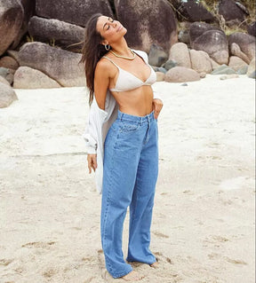 Calça Jeans Wide Leg Feminina