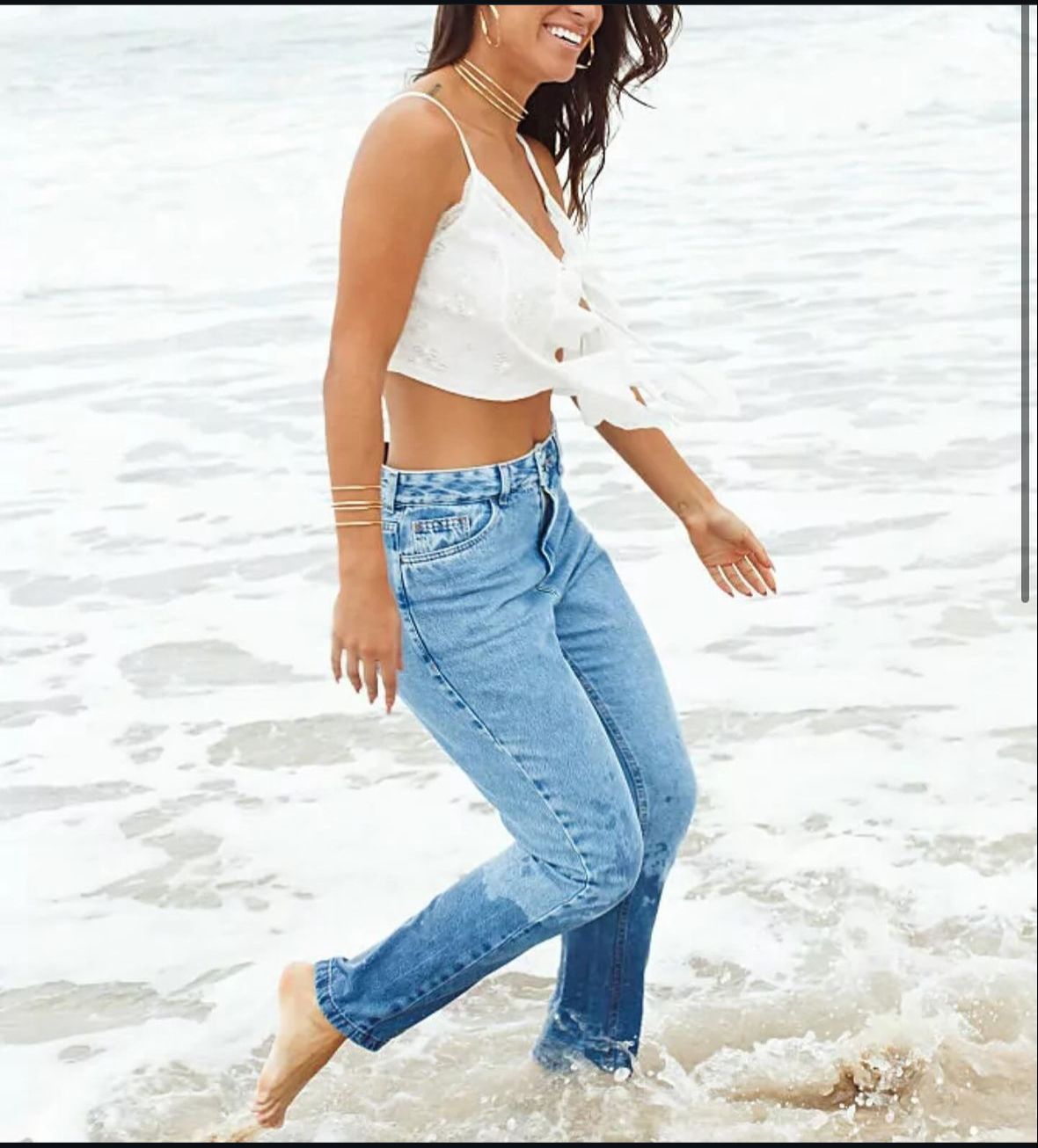 Calça Jeans Mom Feminina Escura