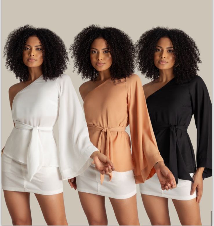   Camisa Julia Manga Unica Elegante Feminina