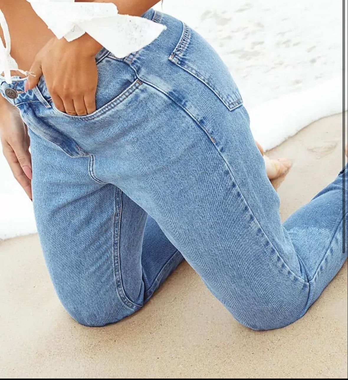 Calça Jeans Mom Feminina Escura